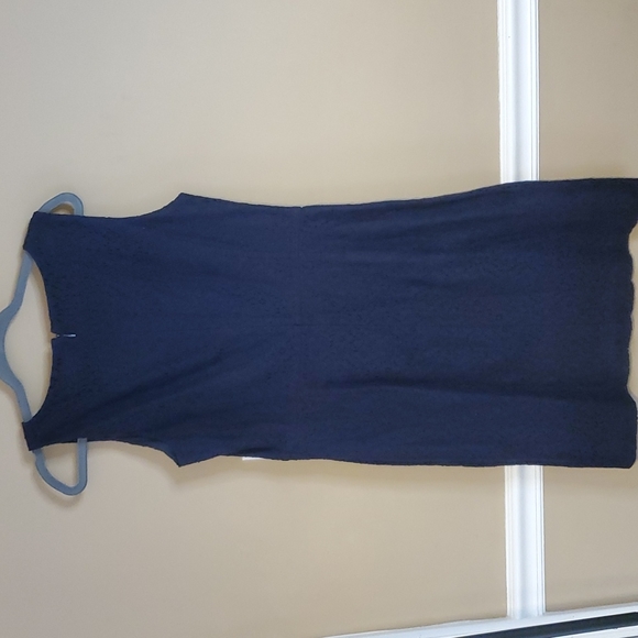 346 Brooks Brothers Navy Eyelet Dress Size 10 - Picture 2 of 7